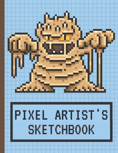 Pixel Artist's Sketchbook: Pixel Art Graph paper | Drawing Blank Notebook | 1/8 Squares Grid Paper Note | Mud Monster | Gift For Pixel Artist, Boys & Girls Gamers, Game Developers