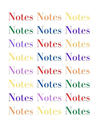 Notes - Rainbow Notebook: 8.5 x11 Lined Notebook