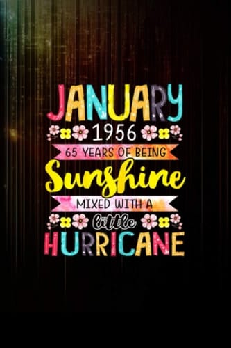 January Girls 1956 65 Years Old Made in 1956 Notebook 114 Pages Size 6''x9'' / College Ruled