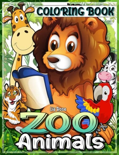 ZOO Animals Coloring Book Zoo Book Coloring Pages, Animals | National Parks Coloring Book | Watercolor Coloring Book Kids | Animal Coloring Book | Nature Coloring Book | Cute Coloring Book | Zoo Book Childrens