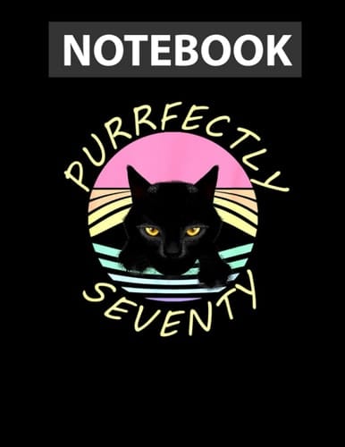 Funny 70th Birthday Gag 1951 Black Cat Rainbow / College Ruled Notebook 8.5x11 inch