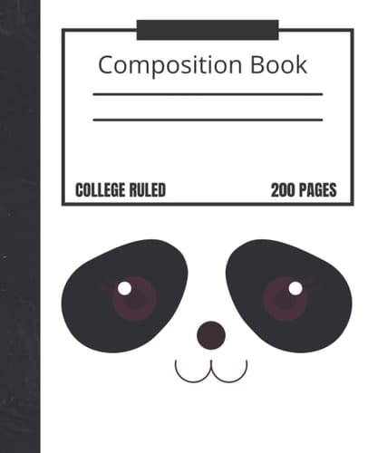 Composition Notebook Panda: Composition Notebook Panda, Composition Notebook with Panda for Girls, 200 7.5x9.25 College Ruled Pages