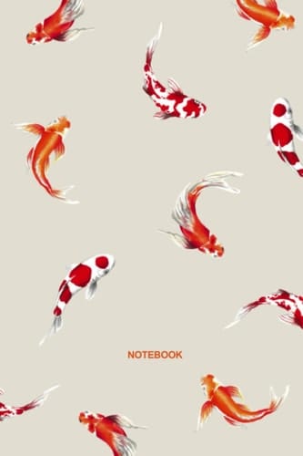 Koi Fish Notebook 6 x 9 Lined For School, Office & Home