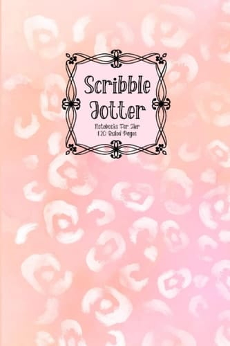 Scribble Jotter Notebook For Her: 120 Rules Pages, Pink leopard print notepad for plan setting, menu planning, note taking of all kind
