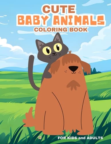 Cute Baby Animals Coloring Book: Easy and Fun Coloring Pages for Kids