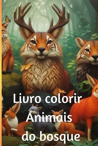 Animais do Bosque: Livro de Colorir (Portuguese Edition)