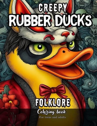 Creepy Rubber Ducks Folklore Coloring Book For Teen and Adults: Chilling World Myths and Legends . Relax and Relieve Stress through Creepy Illustrations.