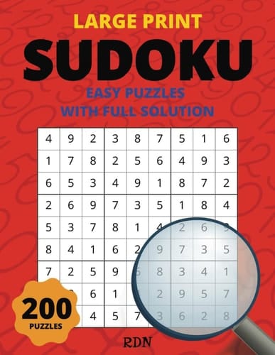 Easy Sudoku Large Print with Full Solution
