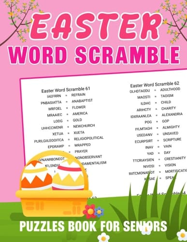 Easter Word Scramble Puzzles Book For Seniors: Large Print Word Search Puzzles Book with Solutions | Easter Themed Puzzle For Seniors