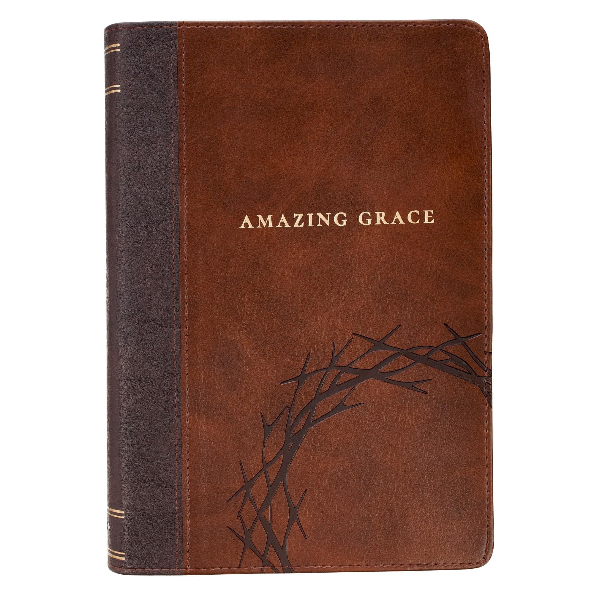 Journal Classic Two-Tone Brown Crown of Thorns/Amazing Grace Isa. 53:5