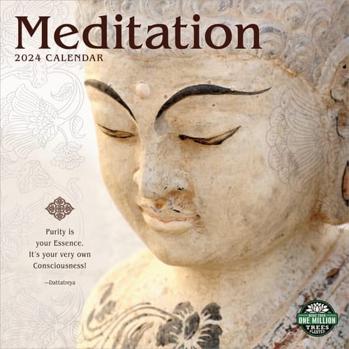 Meditation 2024 Wall Calendar | 12" x 24" Open | Amber Lotus Publishing