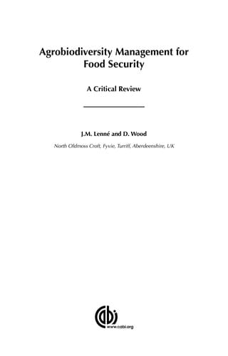 Agrobiodiversity management for food security