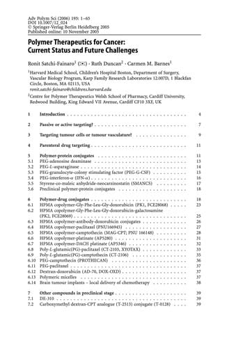 Polymer therapeutics II