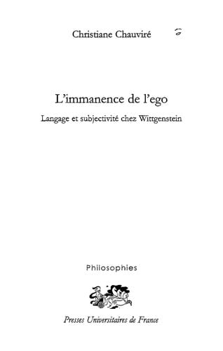 L'immanence de l'ego