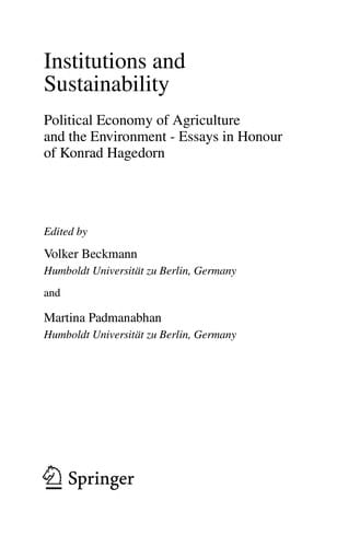 Institutions and Sustainability