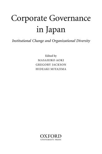Corporate governance in Japan