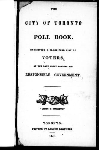 The city of Toronto poll book