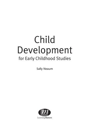 Child development for early childhood studies