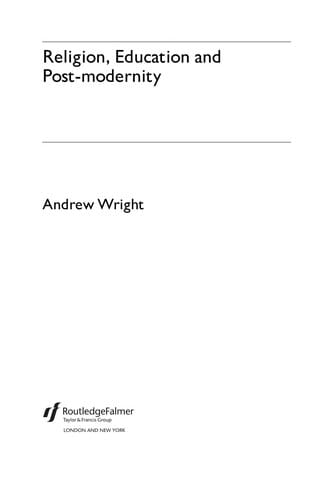 RELIGION, EDUCATION AND POST-MODERNITY