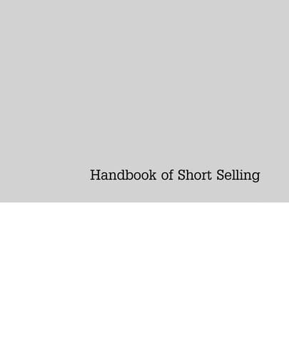 Handbook of short selling