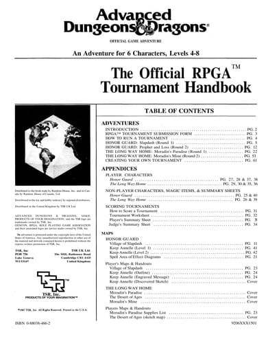 Official RPGA Tournament Handbook (Advanced Dungeons and Dragons module C6)