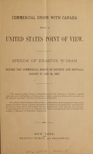 Commercial union with Canada from a United States point of view