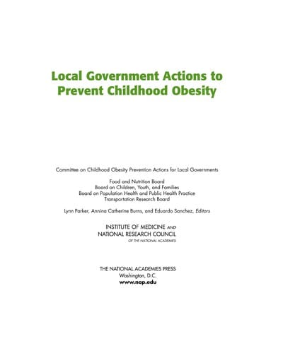 Local government actions to prevent childhood obesity