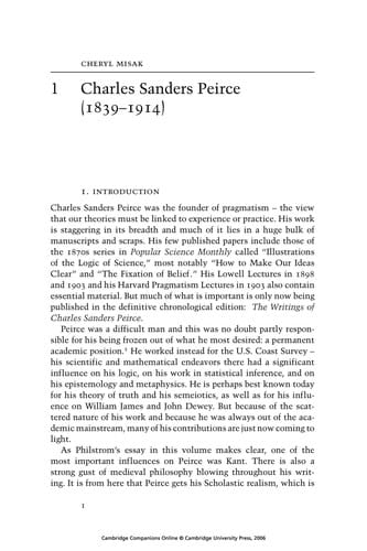 CAMBRIDGE COMPANION TO PEIRCE; ED. BY CHERYL MISAK