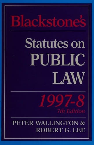 Blackstone's statutes on public law
