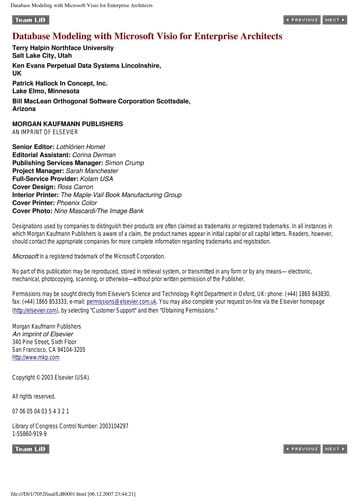 Database Modeling with Microsoft Visio for Enterprise Architects