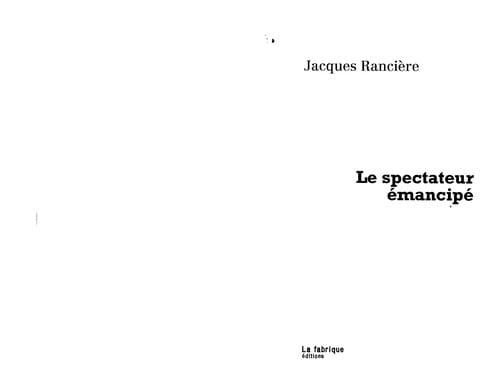Le spectateur émancipé