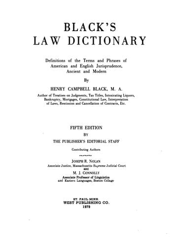 Law Dictionary (Black's Law Dictionary)