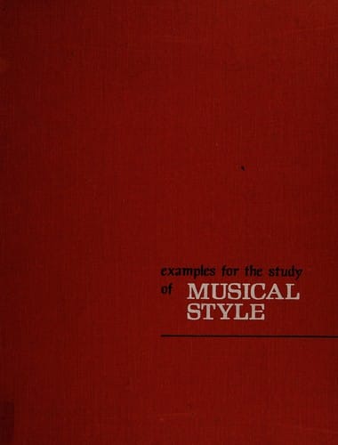 Examples for the study of musical style