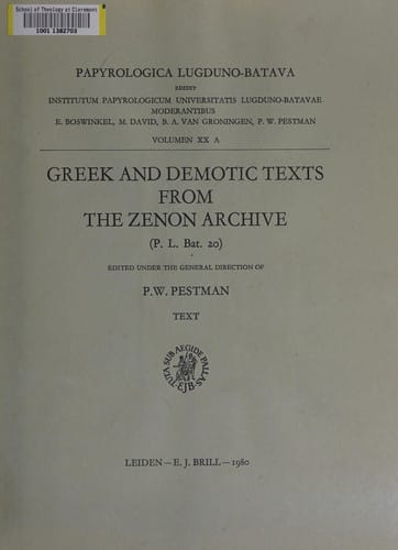 Greek and Demotic texts from the Zenon archive