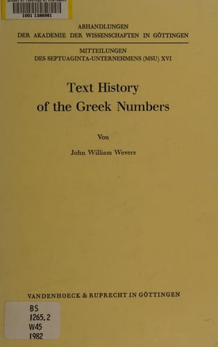 Text history of the Greek Numbers