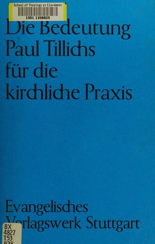 Die Bedeutung Paul Tillichs für die kirchliche Praxis