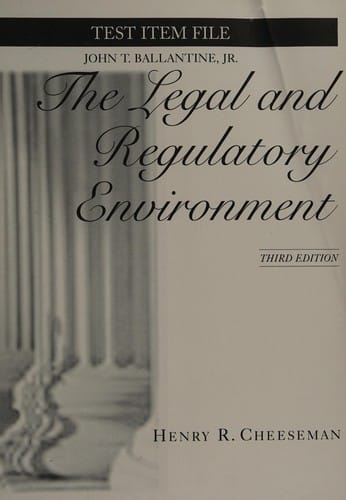 The legal and regulatory environment