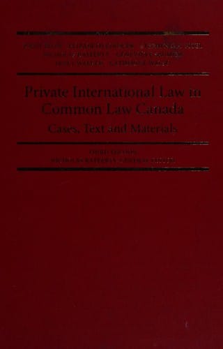 Private international law in common law Canada
