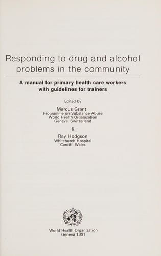 Responding to drug and alcohol problems in the community
