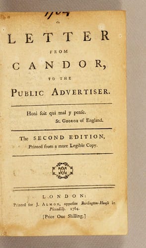 A letter from Candor to the Public advertiser