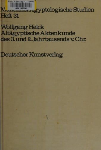 Altägyptische Aktenkunde des 3. und 2. Jahrtausends v. Chr