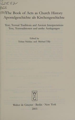 The book of Acts as church history