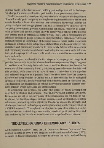 Community based participatory research for health