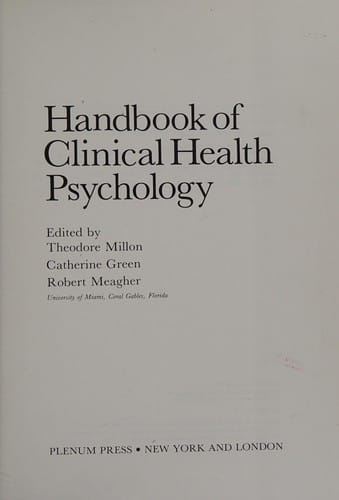 Handbook of clinical health psychology