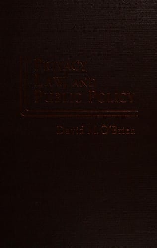 Privacy, law, and public policy