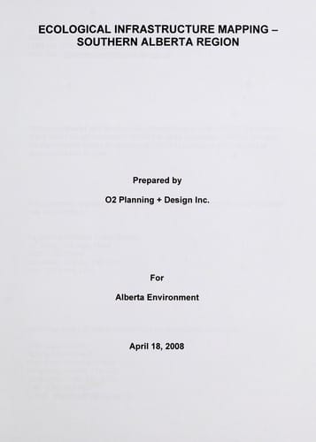 Ecological infrastructure mapping - southern Alberta region