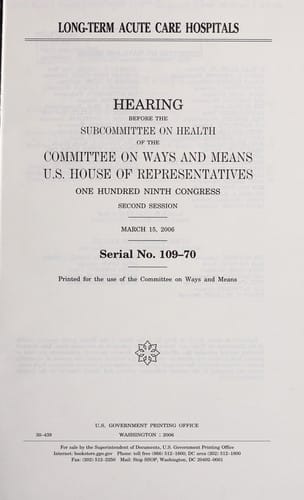 Long-term acute care hospitals