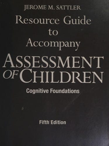 Resource guide to accompany Assessment of children
