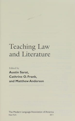 Teaching law and literature