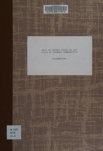 The role of export taxes in the field of primary commodities